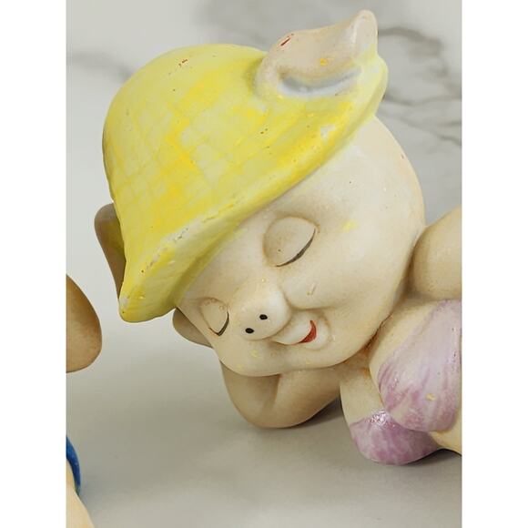 Enesco Pigs in Bikinis Mini Piggy Piglet Figurine 3" Ceramic 80s Pig Lover x3 - Picture 13 of 14